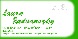 laura radvanszky business card